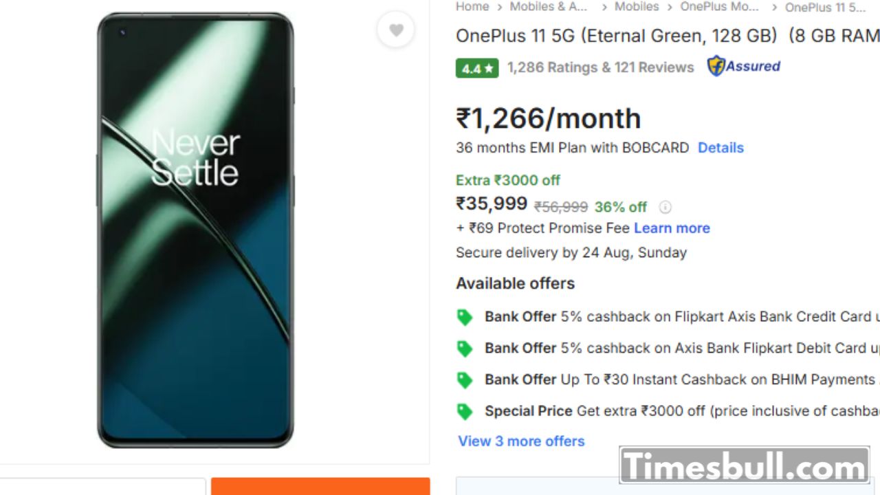 OnePlus 11 5G Mobile: Get It at 36% Discount with 5000mAh Battery and 100W Fast Charging